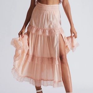 Free people love shack fancy morello skirt new with tags xs,S,L choose size pink